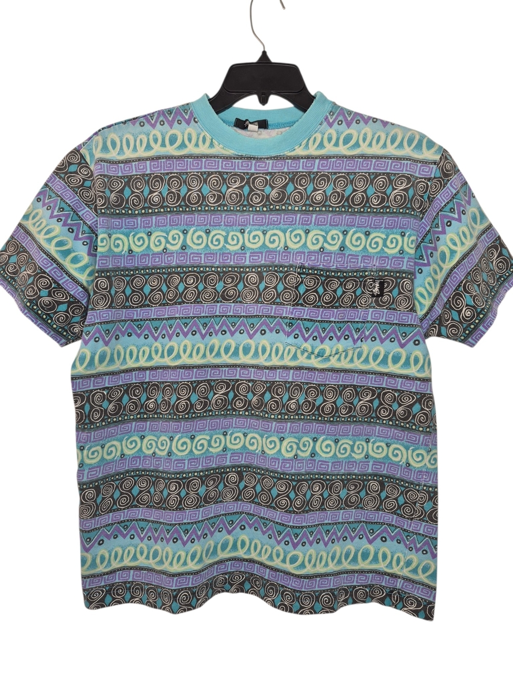 Vintage Stussy Tom Tom All Over Print Pocket T-Shirt Mens L 22x28